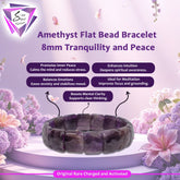 Amethyst Flat Bead Bracelet – 8MM Tranquility and Peace