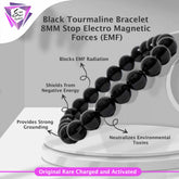 Black Tourmaline Bracelet – 8MM Stop Electro Magnetic Forces (EMF)