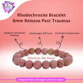 Rhodochrosite Bracelet – 8MM Release Past Traumas