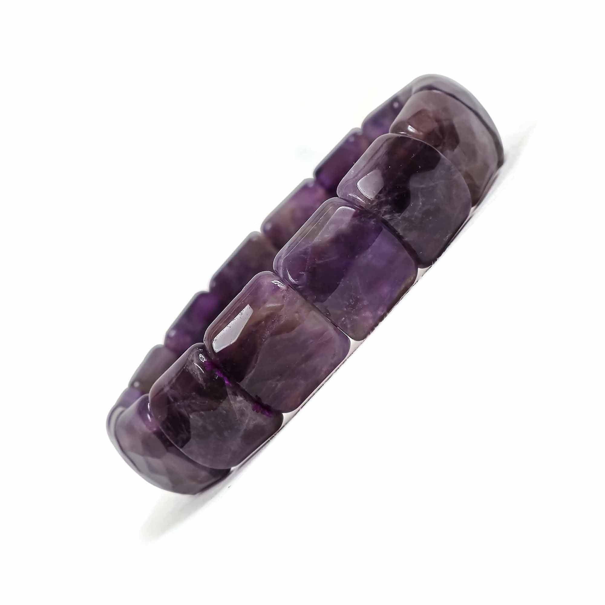 Amethyst Flat Bead Bracelet – 8MM Tranquility and Peace