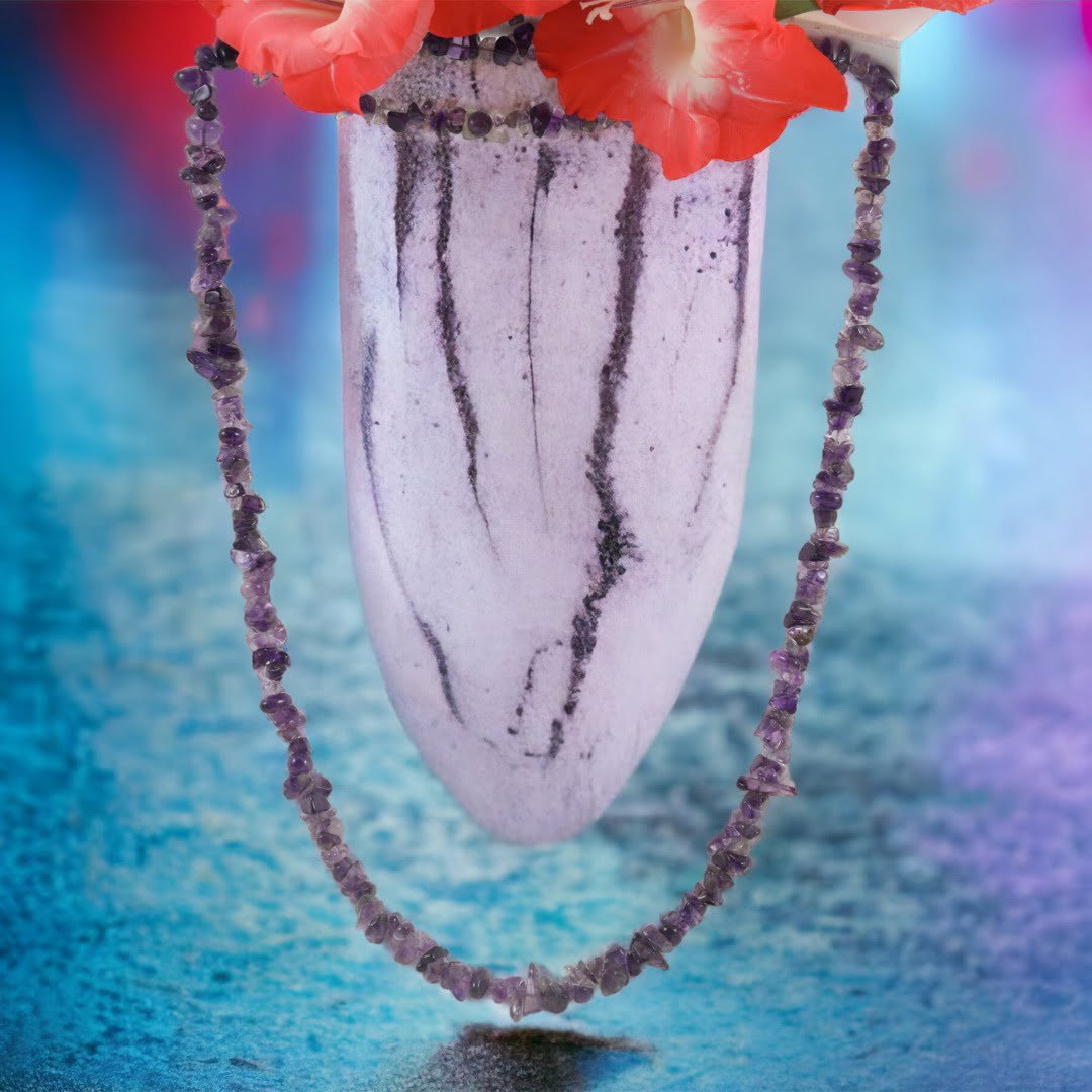 Amethyst Chips Mala- Tranquility and Peace