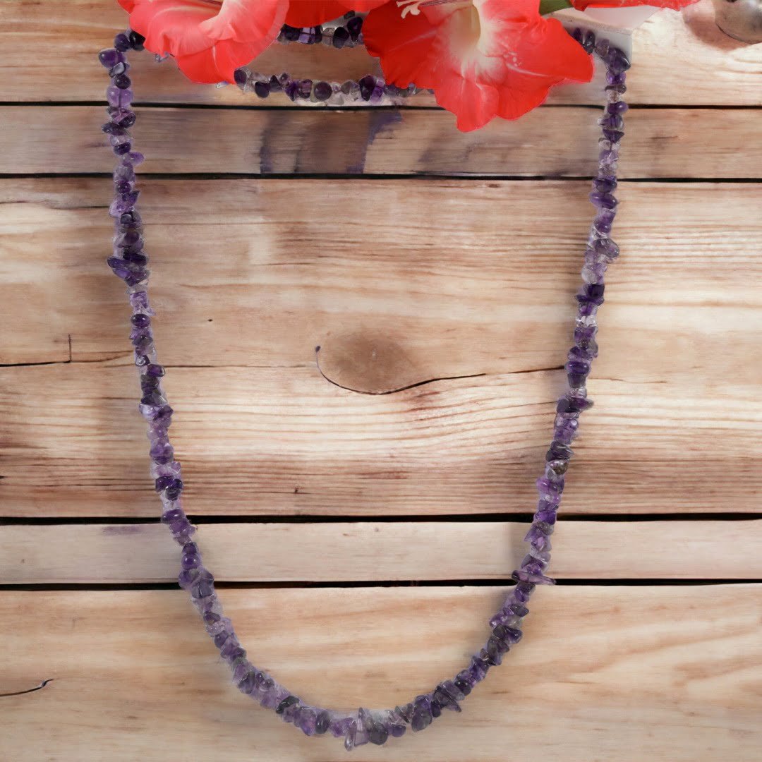 Amethyst Chips Mala- Tranquility and Peace