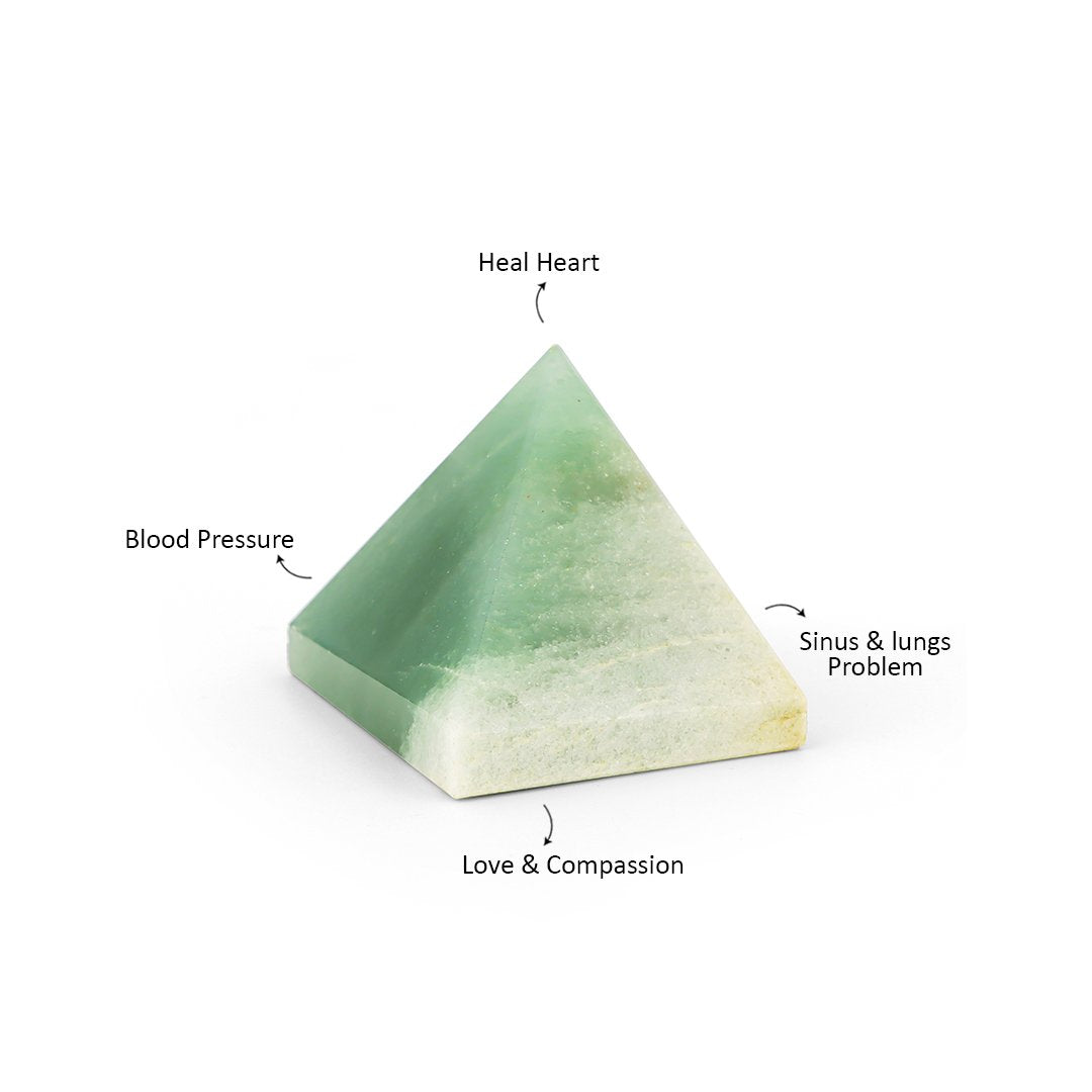 Green Aventurine Pyramid | Heal Heart – 50mm
