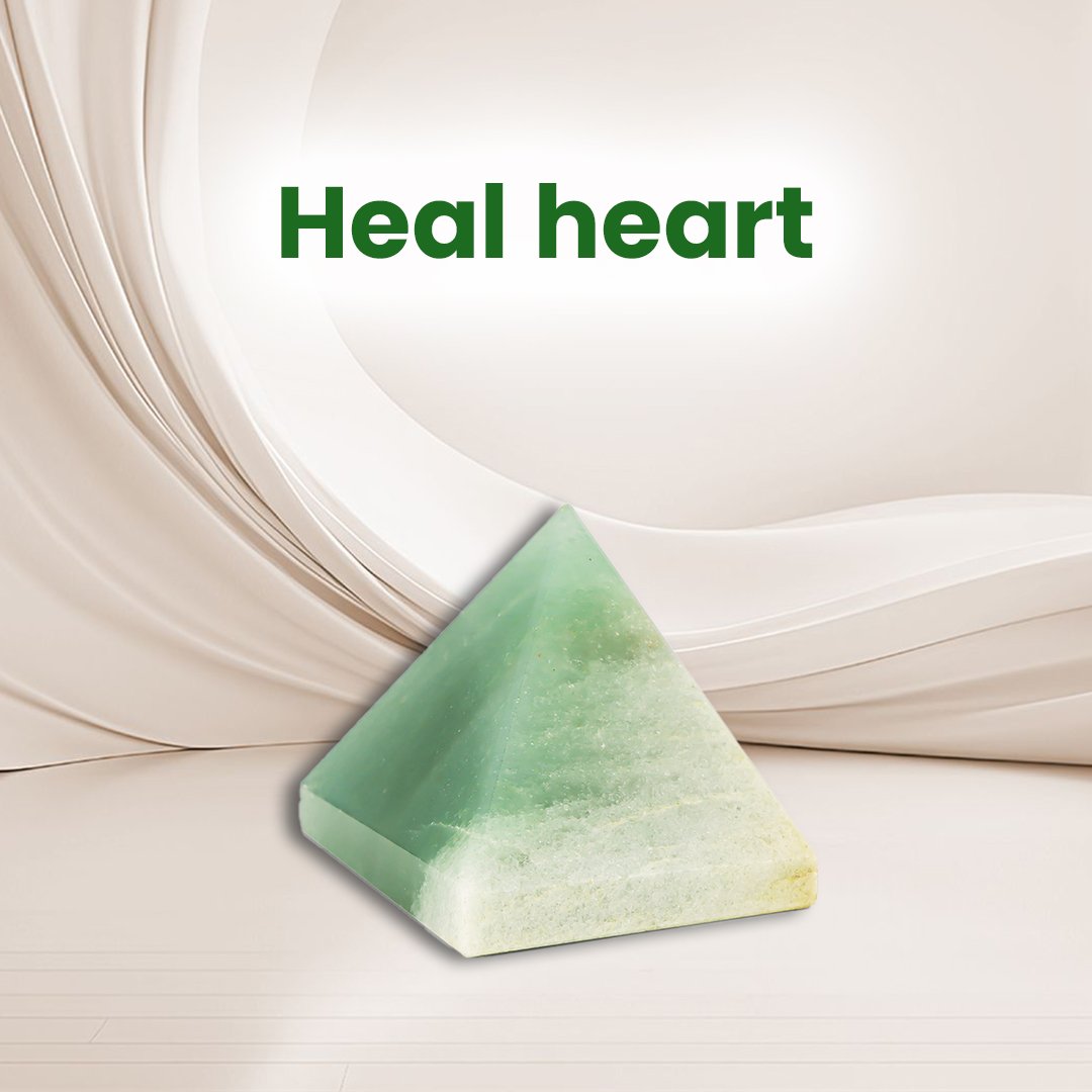 Green Aventurine Pyramid | Heal Heart – 50mm