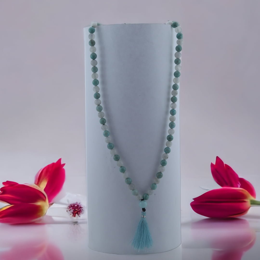 Moonstone And Amazonite Mala Peace Of Mind- 8MM