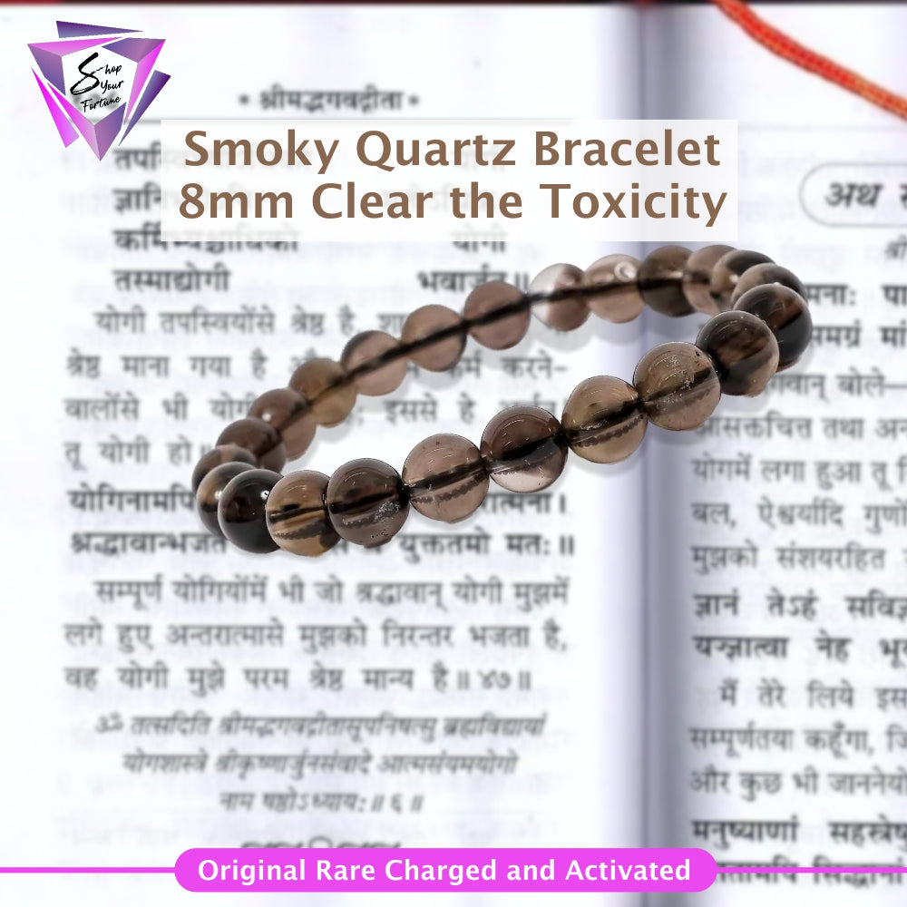 Smoky Quartz Bracelet – 8MM Clear the Toxicity