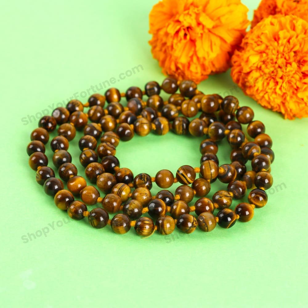 Yellow Tiger Eye Mala 8MM- Enhances the Psychic Abilities